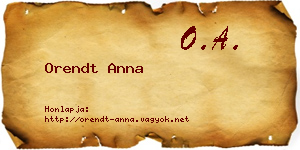 Orendt Anna névjegykártya